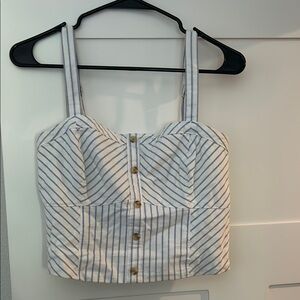 Abercrombie & Fitch Blue and White Bustier Tank Top